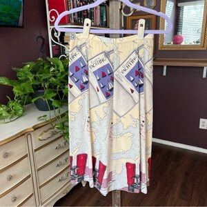 Vintage Silk Sailing Midi Skirt